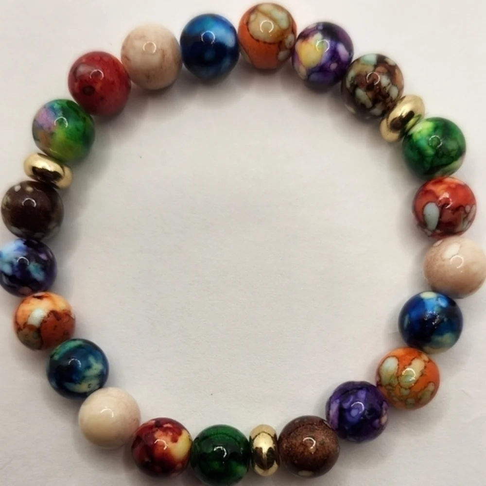 Seven Chakra Crystal Energy and Healing Natural‎ Stone Bracelet